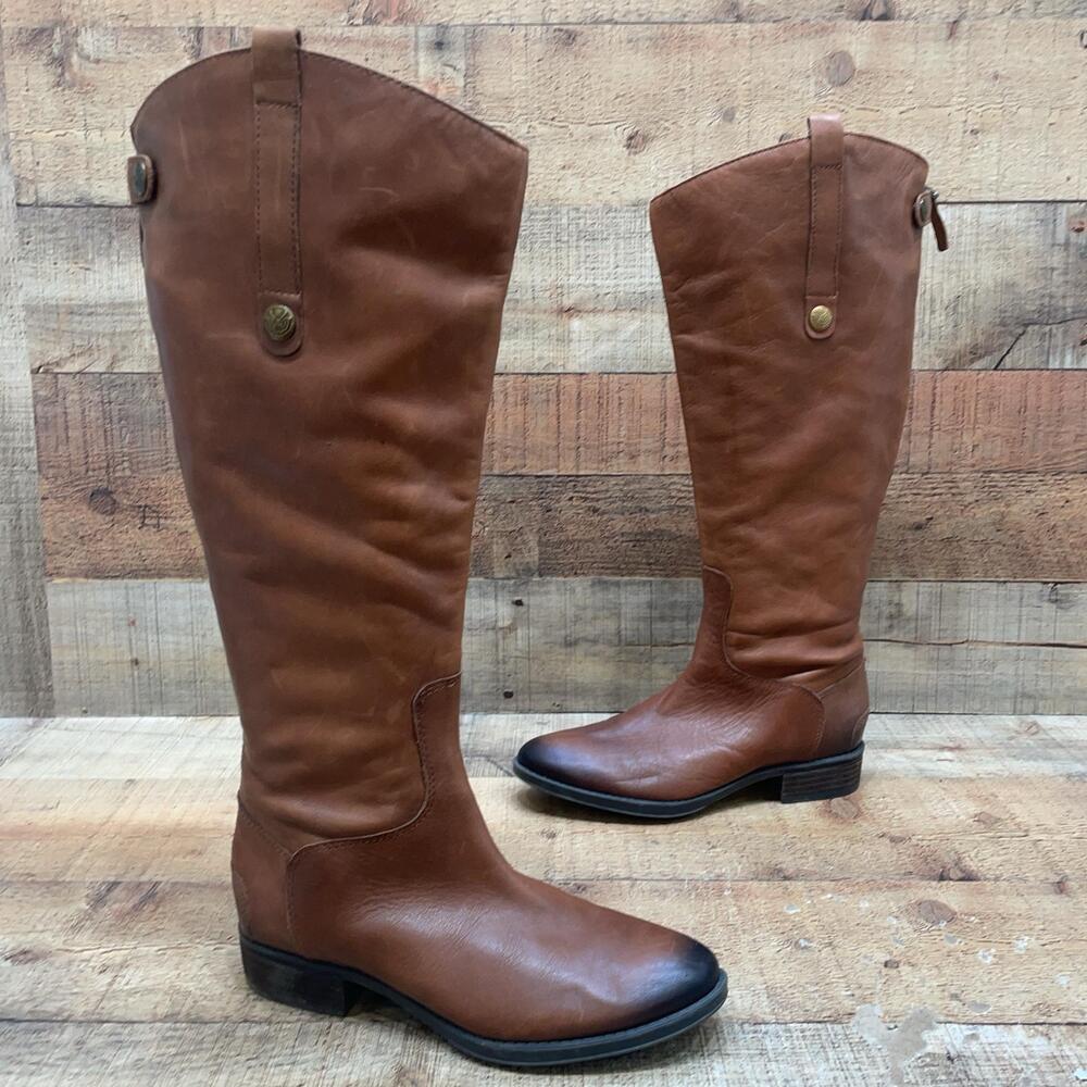 Sam Edelman Boots Womens Size 6 M 36 Brown Leather Riding Knee High Equestrian